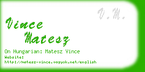 vince matesz business card